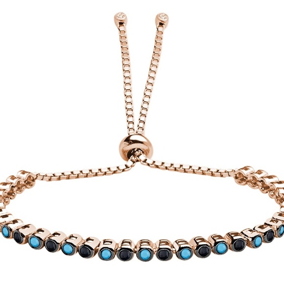 925 Silver Rose-tone CZ Adjustable Women Bracelet - Picture 5 of 5